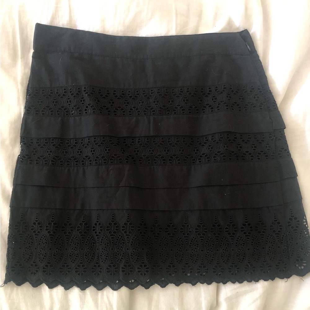GAP Black Eyelet Mini Skirt